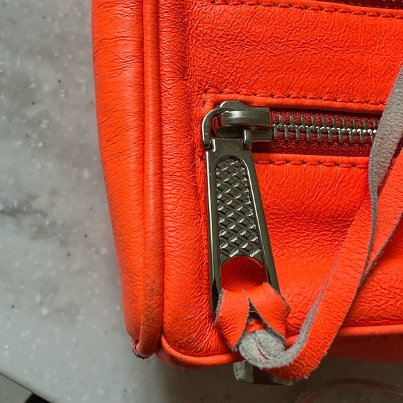 Neon orange Rebecca minkoff 5 zip mini Mac crossbody bag with dust bag - Picture 8 of 9